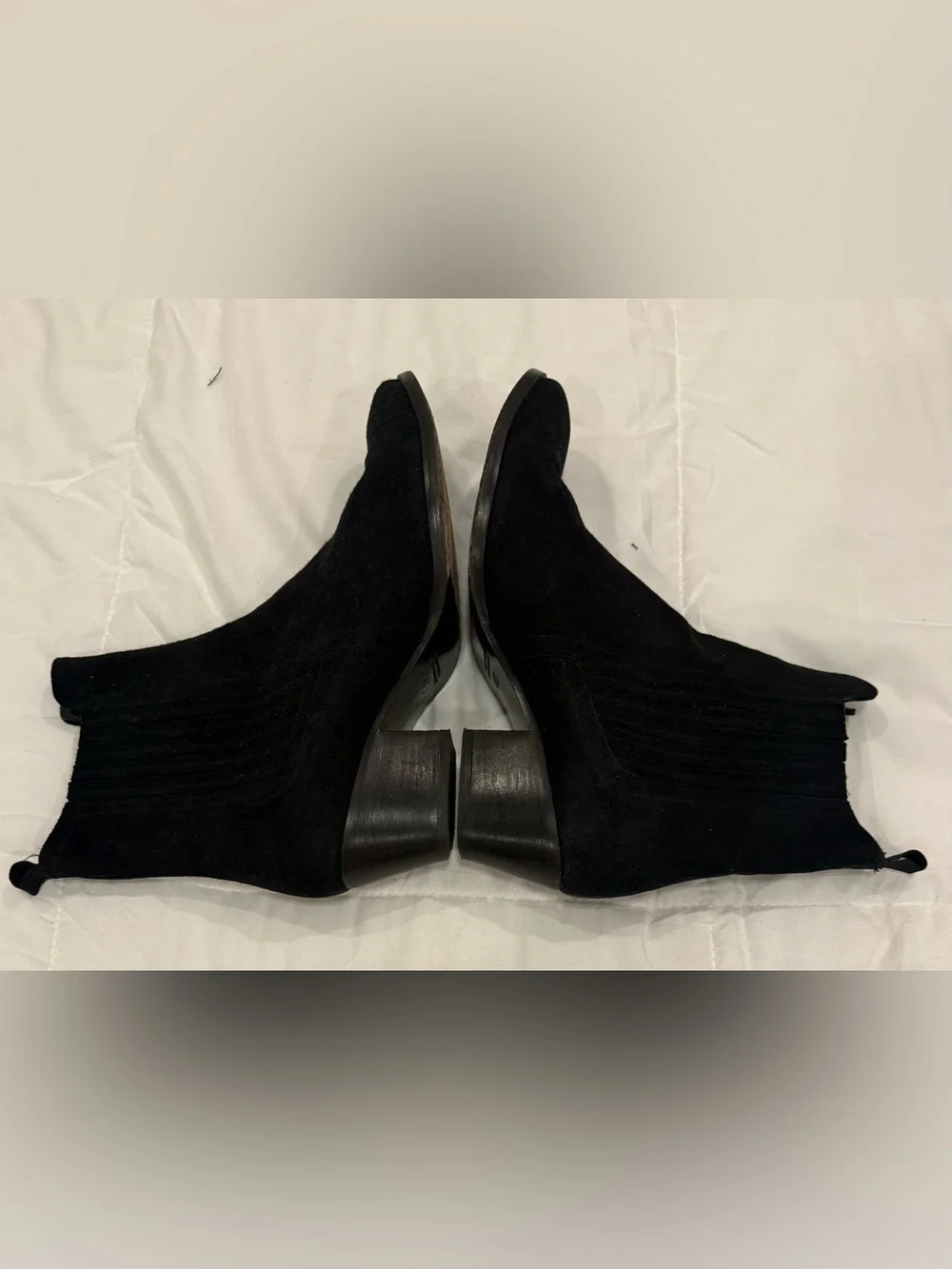 Elia B. London Black Suede Chelsea Ankle Boots Size 40